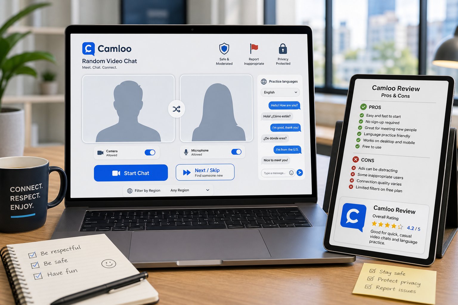 Camloo Review (2026): Is It A Safe, Easy Way To Meet Strangers For Language Practice And Casual Chat?