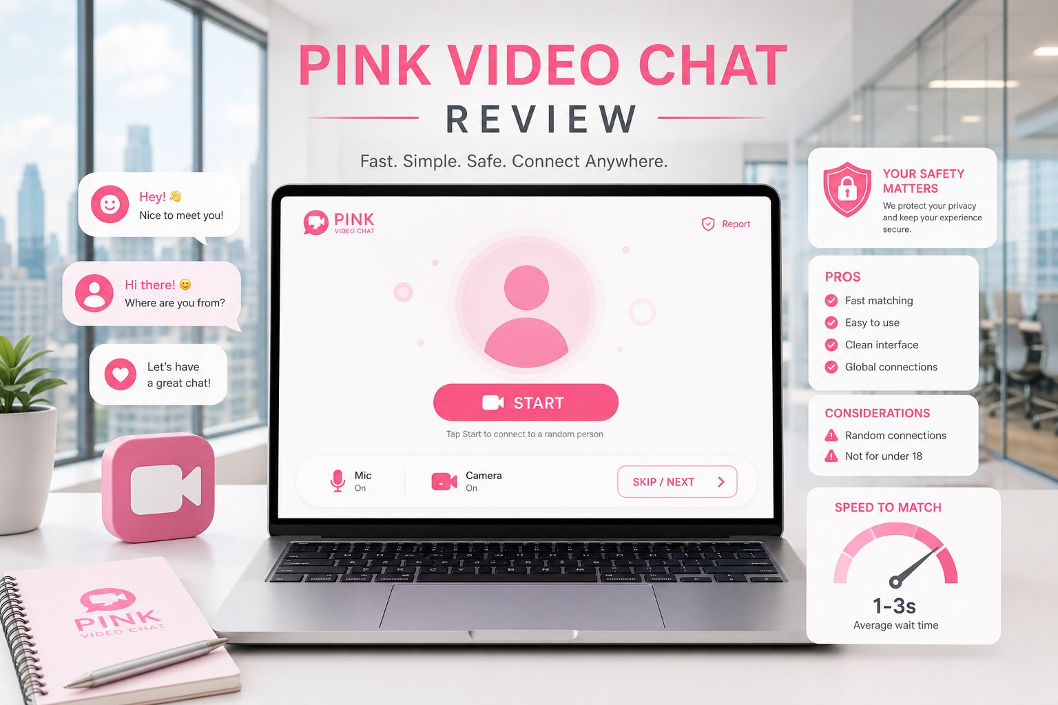 Pink Video Chat Review (2026): Random Video Chat On VibeCam.Site For Spontaneous Conversations